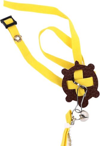 Tortoise Leash, Leather Harness Strap Adjustable Control Rope Training Harness Chest Collar Leash Walking Control Rope for Tortoise Lizard (with Bell) in Saudi Arabia