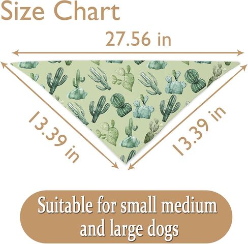 JXGZSO 1 Piece Cactus Puppy Bandana Spring Summer Dog Scarf Gardening Gift Cactus Lovers Gift (Cactus Dog) in Kuwait
