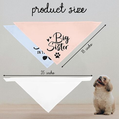 2 Packs Big Sister Dog Bandana Pregnancy Announcement Baby Security in Training Dog Gender Reveal Outfit Baby Announcement Ideas Durable Triangle Scarf for Small Medium Large Dogs in Kuwait