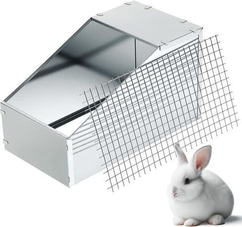 Maxcheck Galvanized Metal Rabbit Nesting Box with Removable Wire Mesh Bottom 18.5 x 10.6 x 10 Inches Bunny Small Animal Nest Durable Easy to Clean for Indoor Outdoor Use Rabbit Supplies in Kuwait