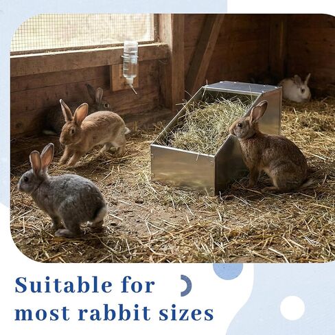 Maxcheck Galvanized Metal Rabbit Nesting Box with Removable Wire Mesh Bottom 18.5 x 10.6 x 10 Inches Bunny Small Animal Nest Durable Easy to Clean for Indoor Outdoor Use Rabbit Supplies in Kuwait