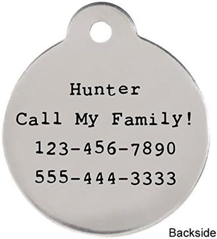 DogIDs Personalized Bitches Love Me! Circle Shaped Dog Identification Tag, Stainless Steel Custom Laser Engraved Single Sided ID Tag with S-Hook and Split Ring, Large, 1 1/4 in in Saudi Arabia