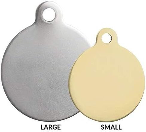 DogIDs Personalized Bitches Love Me! Circle Shaped Dog Identification Tag, Stainless Steel Custom Laser Engraved Single Sided ID Tag with S-Hook and Split Ring, Large, 1 1/4 in in Saudi Arabia