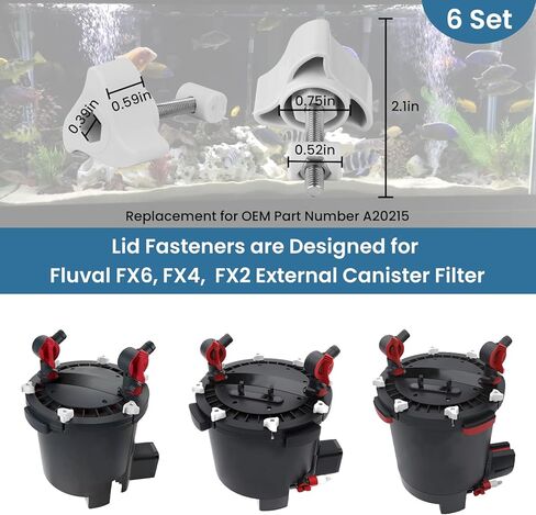 6 مجموعات من أدوات تثبيت الغطاء المتوافقة مع مشابك فلتر العلبة البديلة عالية التحمل Fluval FX6/FX4/FX2، مشابك بديلة متينة سهلة التركيب ومضادة للتسرب in Kuwait