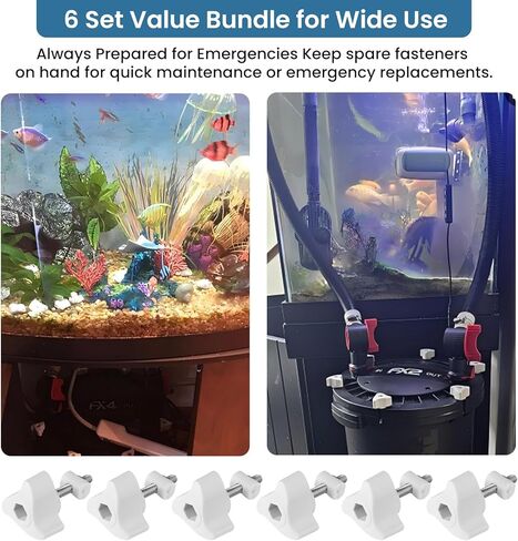 6 مجموعات من أدوات تثبيت الغطاء المتوافقة مع مشابك فلتر العلبة البديلة عالية التحمل Fluval FX6/FX4/FX2، مشابك بديلة متينة سهلة التركيب ومضادة للتسرب in Kuwait