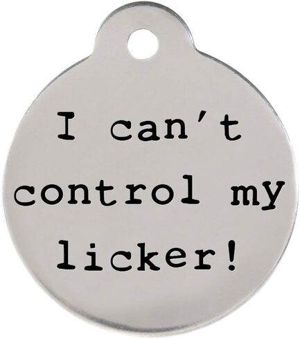 DogIDs Personalized Bitches Love Me! Circle Shaped Dog Identification Tag, Stainless Steel Custom Laser Engraved Single Sided ID Tag with S-Hook and Split Ring, Large, 1 1/4 in in Saudi Arabia
