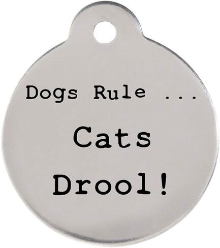 DogIDs Personalized Bitches Love Me! Circle Shaped Dog Identification Tag, Stainless Steel Custom Laser Engraved Single Sided ID Tag with S-Hook and Split Ring, Large, 1 1/4 in in Saudi Arabia