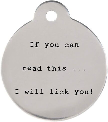 DogIDs Personalized Bitches Love Me! Circle Shaped Dog Identification Tag, Stainless Steel Custom Laser Engraved Single Sided ID Tag with S-Hook and Split Ring, Large, 1 1/4 in in Saudi Arabia