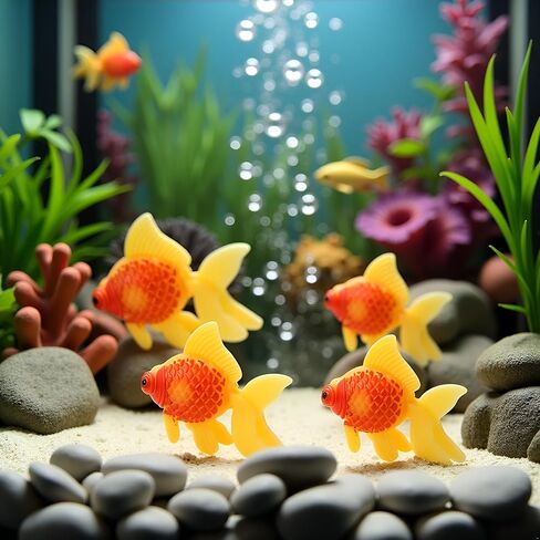 3 Pack Gold,orange Artificial Aquarium Fishes Fake Fish Plastic Fish Aquarium Moving Fishes Ornament Decoration Orange Goldfish for Aquarium Fish Tank Aquarium Décor Thematic Ornaments,Aquarium Décor in Kuwait