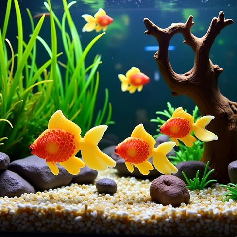 3 Pack Gold,orange Artificial Aquarium Fishes Fake Fish Plastic Fish Aquarium Moving Fishes Ornament Decoration Orange Goldfish for Aquarium Fish Tank Aquarium Décor Thematic Ornaments,Aquarium Décor in Kuwait