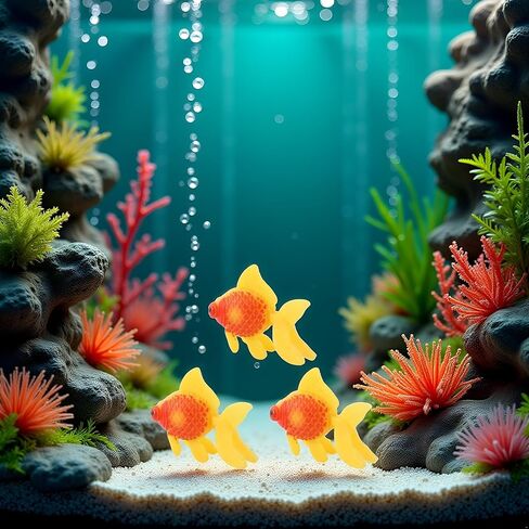 3 Pack Gold,orange Artificial Aquarium Fishes Fake Fish Plastic Fish Aquarium Moving Fishes Ornament Decoration Orange Goldfish for Aquarium Fish Tank Aquarium Décor Thematic Ornaments,Aquarium Décor in Kuwait