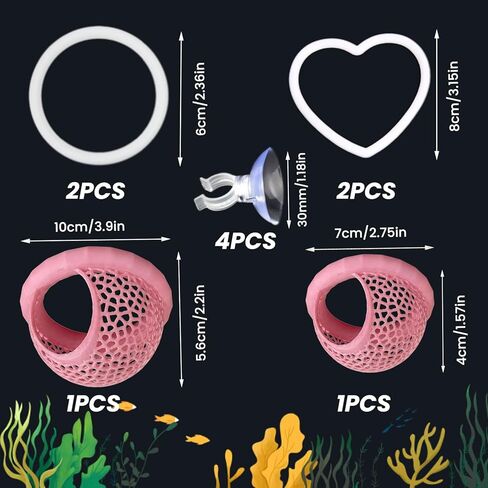 Betta Hammock & Fish Toys Set, Aquarium Betta Fish Training and Feeding Rings, Floating Bettas Hide & Shrimp Cave, Decorative Accessories for Small Fish Tanks in Kuwait