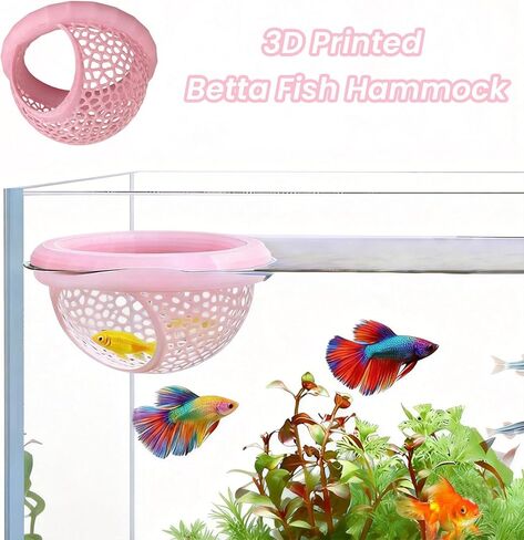 Betta Hammock & Fish Toys Set, Aquarium Betta Fish Training and Feeding Rings, Floating Bettas Hide & Shrimp Cave, Decorative Accessories for Small Fish Tanks in Kuwait