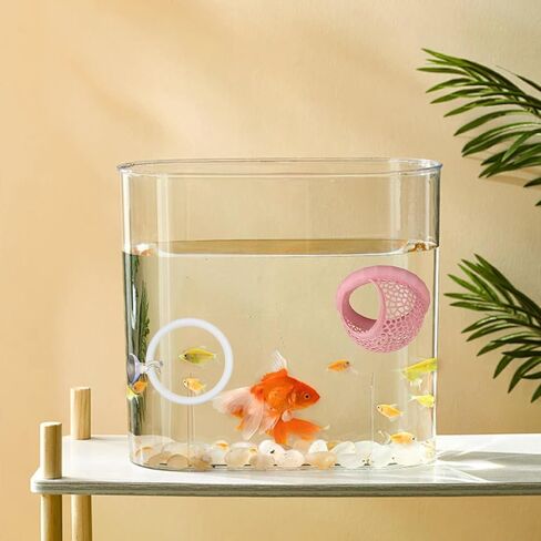 Betta Hammock & Fish Toys Set, Aquarium Betta Fish Training and Feeding Rings, Floating Bettas Hide & Shrimp Cave, Decorative Accessories for Small Fish Tanks in Kuwait