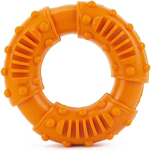 Dog Ring Chew Toys,Dog Chew Toys for Chewers,Non-Toxic Natural Rubber Indestructible Toys for Small Medium Large Dogs - Fun to Chew, Chase and Fetch (Orange) in Kuwait