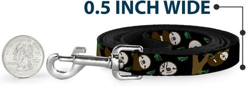Dog Leash Sloth Face Hanging Black 6 Feet Long 1.0 Inch Wide in Kuwait