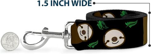 Dog Leash Sloth Face Hanging Black 6 Feet Long 1.0 Inch Wide in Kuwait