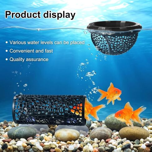 2 Pcs Fish Hammock & Betta Tunnel Set, Aquarium Decorations for Small Fish, Floating Hide & Resting Spot, Black in Kuwait