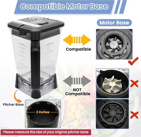 72 oz XL Pitcher Replacement Compatible with Ninja BL660 BL740 Blenders Professional, 72oz Crushing Pitcher Replacement for Ninja Blender BL660A BL660W BL660WM BL663CO BL665QBK BL740C in Kuwait