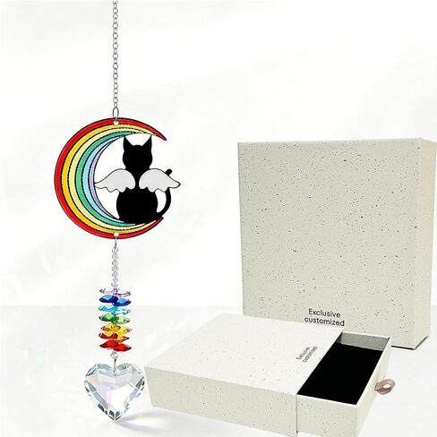Pet Memorial Suncatcher - Dog Memorial Gifts, Sympathy Gift for Loss of Dogs or Cats, Rainbow Bridge Crystal Sun Catcher Remembrance Ornament in Memory of Dog (Paw) in Kuwait