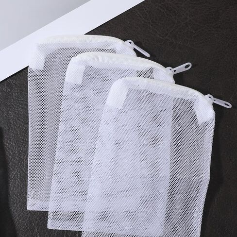 10 Pcs Aquarium Media Bag 6" X 4" Reusable Filter Bags for Fish Tank Fine Mesh Bags with Zipper for Fine Resins Filter in Kuwait