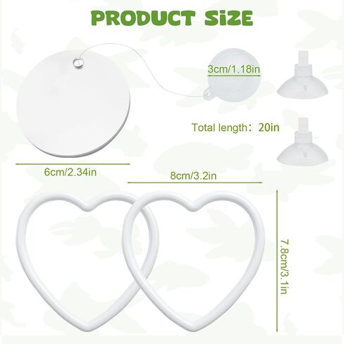 2 Pcs Betta Fish Exercise Love Ring & Betta Mirror, Betta Enrichment Toys, Betta Fish Tank Accessories, Betta Fish Toysfor Training, Play in Kuwait