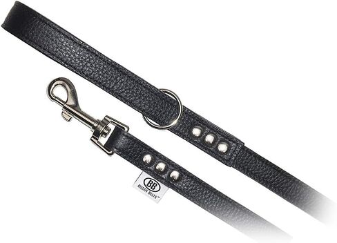 مقود Buddy Belt مصنوع بالكامل من الجلد المحبب باللون الأسود - إصدار ممتاز (3/4 بوصة × 4 بوصة) in Kuwait