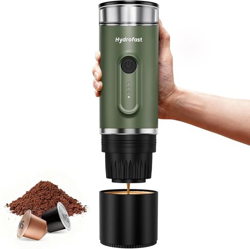 Portable Electric Espresso Machine, Self-Heating Travel Coffee Maker with 7800mAh Battery, USB-C Rechargeable, Compatible with Ground Coffee & Capsules, Maker for Camping, Office, Car in Kuwait