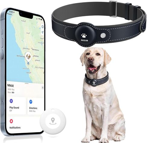 GPS Tracker for Dogs, 2 in 1 Smart Pet Collar (Only iOS), No Monthly Fee Waterproof Dog Collar with Real-time Tracking, Anti-Lost, 365-Day Long Battery GPS Tracker for All Sized Dogs(Locator Included) in Kuwait