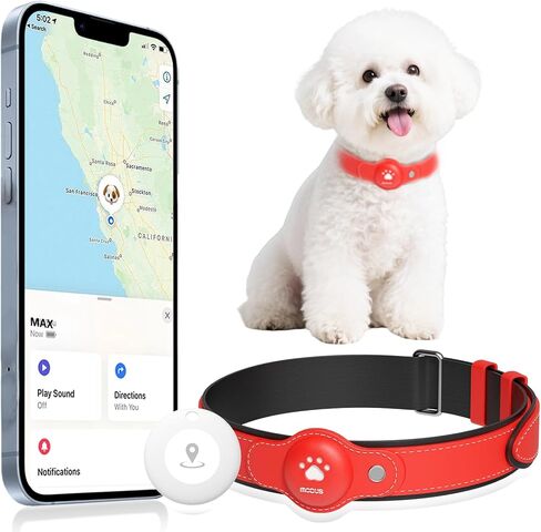 GPS Tracker for Dogs, 2 in 1 Smart Pet Collar (Only iOS), No Monthly Fee Waterproof Dog Collar with Real-time Tracking, Anti-Lost, 365-Day Long Battery GPS Tracker for All Sized Dogs(Locator Included) in Kuwait