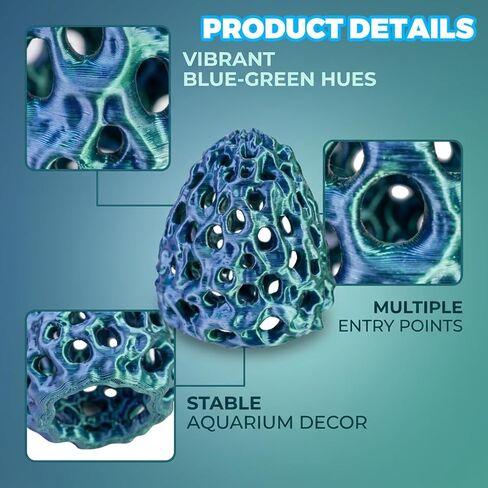 Shrimp Cave, Shrimp Hide, Shrimp Cave for Aquarium, Betta Hideout with Suction Cup, Aquarium Decor for Small Fish Hiding and Resting in Kuwait