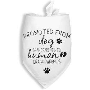Grandparents Baby Announcement Dog Bandana Promoted to Grandparents Pregnancy Announcement Gender Reveal Photo Props Promoted to Grandma Grandpa Durable Triangle Scarf for Small Medium Large Dogs in Saudi Arabia