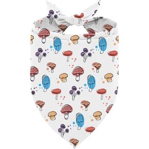 Mushroom Dog Bandana, Cartoon Style Mushroom Pattern Pet Kerchief, Adjustable Triangle Dog Scarf, Comfortable Cute Pet Scarf for Small Medium Boy Girl Dogs in Kuwait