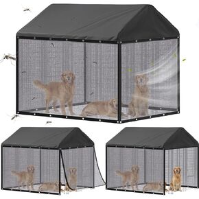 Outdoor Dog Kennel Side Shade Screen Only, Fits 8' x 4' x 6' Cage, 95% Sun Shade Cover Breathable Mesh, Mosquito Barrier Privacy Panel for Summer Outdoor, No Top Cover or Frame Included in Kuwait