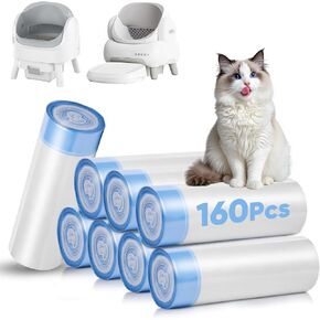 160 قطعة من بطانات صندوق فضلات القطط المتوافقة مع صندوق فضلات Neakasa & Pet المحوري، بطانات فضلات القطط لصندوق الفضلات الأوتوماتيكي، أكياس نفايات شديدة التحمل بسمك 9-10 جالون مع أربطة، 27.17 بوصة × 12.99 بوصة in Saudi Arabia