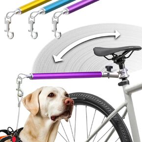 Hands-Free Bicycle Dog Leash for Medium & Large Dogs - 180° Rotating/Fixed Attachment, Shock-Absorbing Spring & Quick-Release Connector, Durable Cycling Leash for Safe, Smooth Rides with Pets (DBL-P) in Saudi Arabia