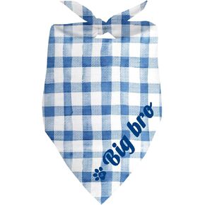 Big Bro Dog Bandana Blue Grid Pregnancy Announcement Dog Bandana Dog Baby Announcement Gender Reveal Announcement Photo Puppy Big Brother Bandana for Small Medium Cat Dogs in Saudi Arabia