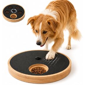Dog Nail Scratch Board with Treat Box, Wooden Nail File Board for Front Paw Care, Scratch Pad for Dogs, Interactive Puzzle Feeder Toy with Replaceable Scratch Sheets in Kuwait