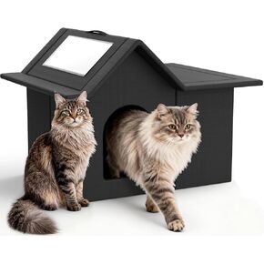 Outdoor Cat House, Weatherproof Pet Shelter for Cats, Durable Cat Bed for Outdoor Indoor, Easy Assembly in Kuwait