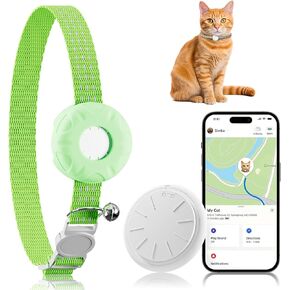 Cat Tracker, Lightweight Pet Tracker for Cats, Cat GPS Tracker Compatible with Apple Find My App(Only iOS), Waterproof, Real-Time Tracking, No Monthly Fee, Smart Alerts in Kuwait