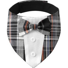 باندانا توكسيدو للكلاب من Valentine Tuxedo، زي مريلة وشاح توكس مطبوع على شكل قلب، باندانا من القماش الفاخر مع ربطة عنق للكلاب الكبيرة جدًا (XL) in Kuwait
