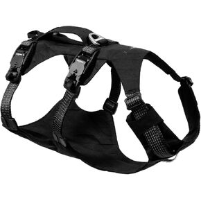Ruffwear, Ridgeline Dog Harness, XPAC RX30, Fidlock Magnetic Buckles, 3 Leash Points, Supportive Belly Panel, Reflective & Light Loop, Low-Profile Handle, Obsidian Black, Medium in Kuwait