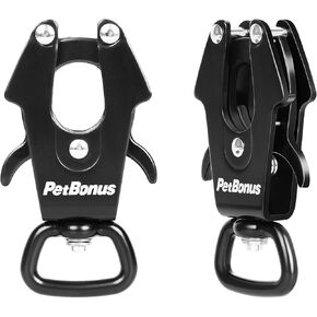 PetBonus 2 جهاز كمبيوتر شخصى الضفدع كليب الكلب المقود المشبك، 360 درجة دوارة حلقة تسلق معدنية سريعة الإصدار، الثقيلة موصل الرصاص السلامة لربط الحيوانات الأليفة طوق الكلب تسخير in Kuwait