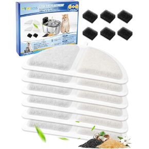 12+12 Pack Cat Water Fountain Filter Compatible with LIPPUP 3.2L Stainless Steel Cat Water Fountain, Replacement Filters for 6 Months, Activated Carbon & Ion Exchange Resin in Kuwait