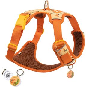 Escape Proof Western Cowboy No Pull Dog Harness, Soft Air Mesh Vest with Front & Back Clips, Adjustable Fit, Includes QR ID Tag for Safe Walking & Running, Orange, Large in Saudi Arabia