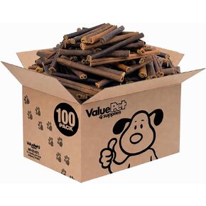 ValueBull Buffalo Collagen Sticks for Dogs, 6 Inch Medium Chews, Natural Long-Lasting Dog Treats, 100 Count Bulk Pack - Supports Joints, Skin & Coat with Chondroitin & Glucosamine in Saudi Arabia