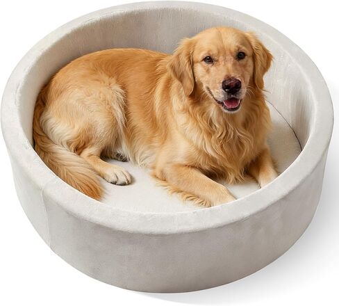 39 Inch Round Dog Bed Ball Pit, Indoor Playpen for Cats and Small Dogs, Dual Use Pet Play and Rest Area, Gray (Balls Not Included) in Kuwait