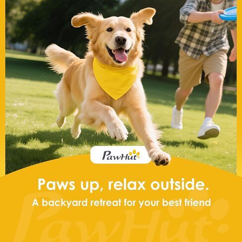 PawHut Outdoor Dog House, 56" Wooden Dog House with Large Porch, Weatherproof & Openable Roof, Elevated Base, Removable Floor, Outside Shelter for Small to Medium Breeds, 47" × 56" × 31.5" in Kuwait