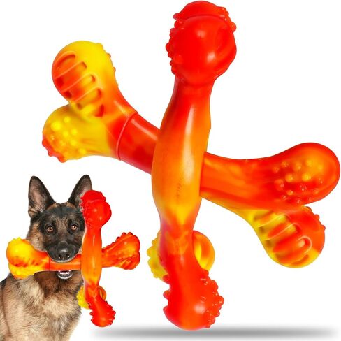 Indestructible Dog Toys for Aggressive Chewers,for Large Dogs,Chew Dogs,Biscuit Shape, Khaki Orange in Kuwait
