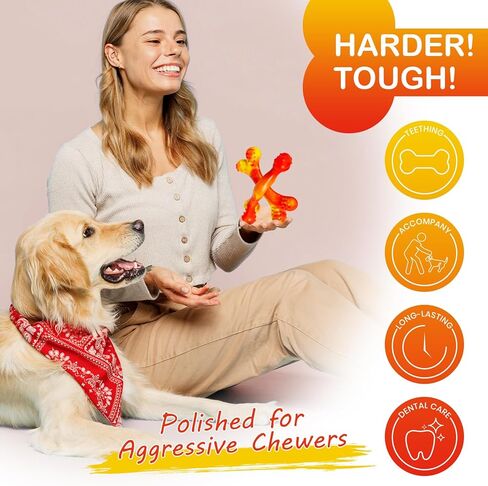 Indestructible Dog Toys for Aggressive Chewers,for Large Dogs,Chew Dogs,Biscuit Shape, Khaki Orange in Kuwait